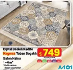 DİJİTAL BASKILI KADİFE KAYMAZ TABAN SAÇAKLI SALON HALISI 4 M²